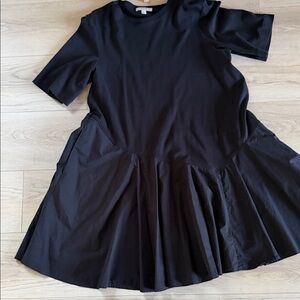 COS Dark Short Sleeve Mixed Material Dress